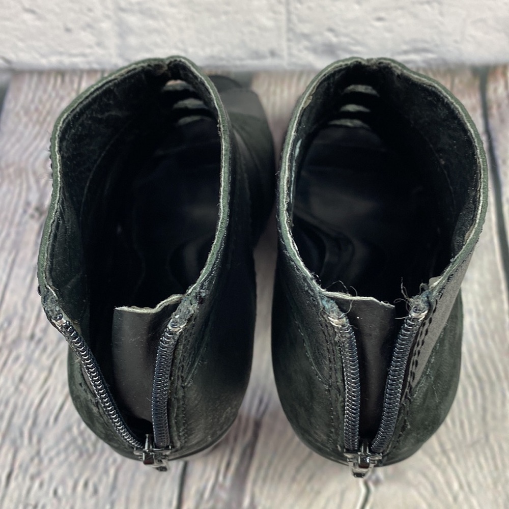 FOSSIL Black Leather & Suede Back Zip Up High Heels - Picture 17 of 17